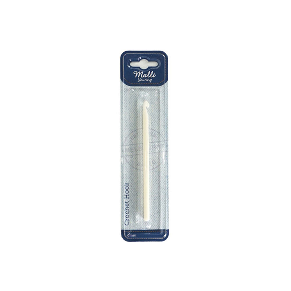 12PK Malli Plastic Crochet Hook/Needle Yarn Crafting Tool 6mm - White