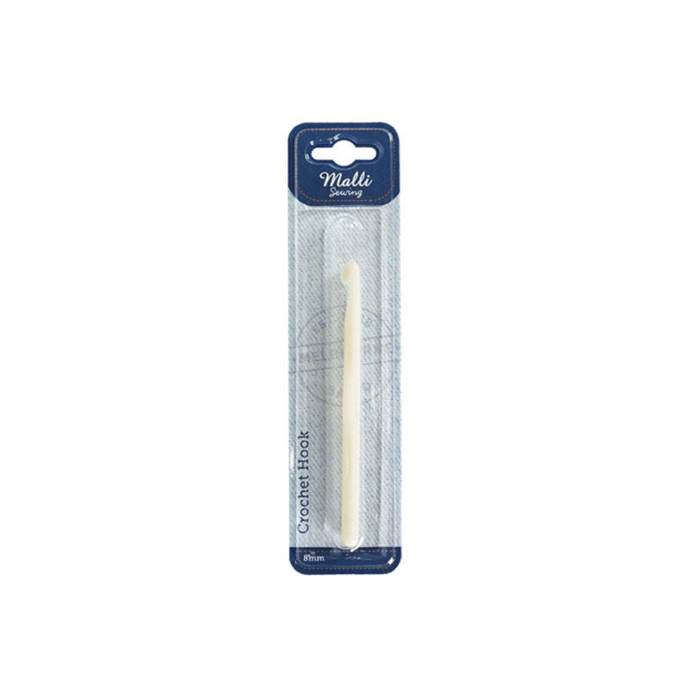12PK Malli Plastic Crochet Hook/Needle Yarn Crafting Tool 8mm - White
