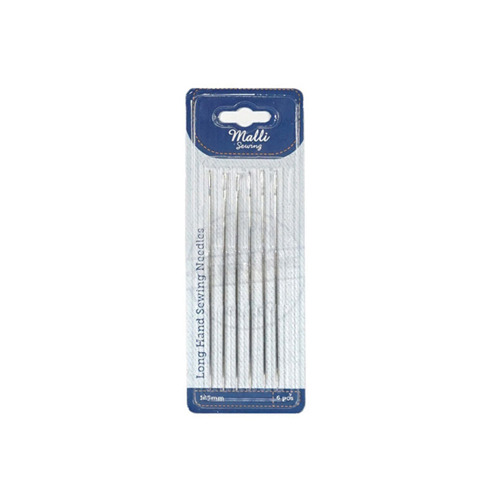 12x 6pc Malli Sewing Steel Long Hand Sewing Needles 125mm - Silver