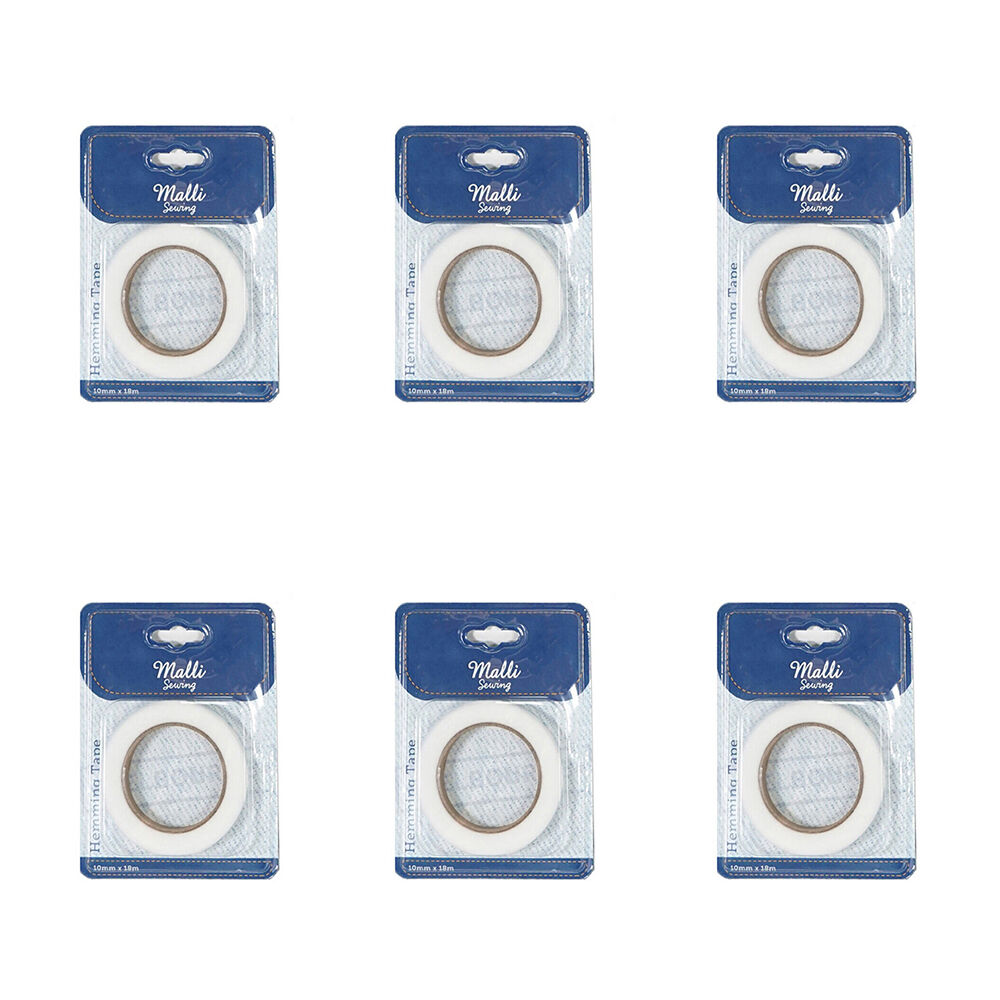 6PK Malli Hemming DIY Fastening Tape 10mm x 18M - Assorted