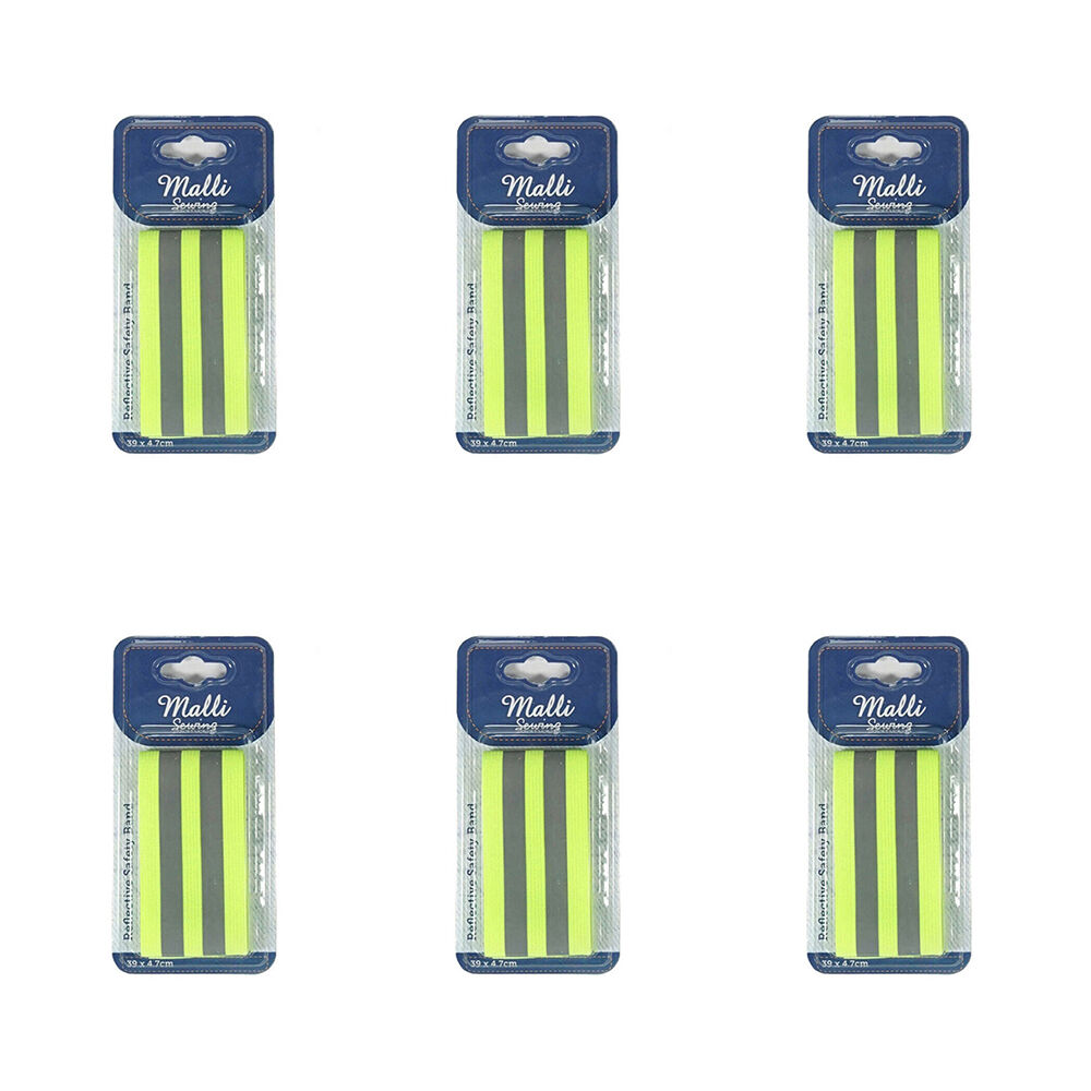 6PK Malli Sewing Adjustable Reflective Arm Band/Strap 30cm