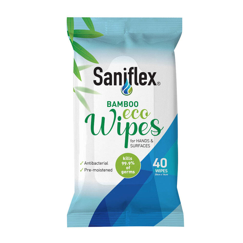 400pc Saniflex Bamboo Eco Hand Wipes Home cleaning