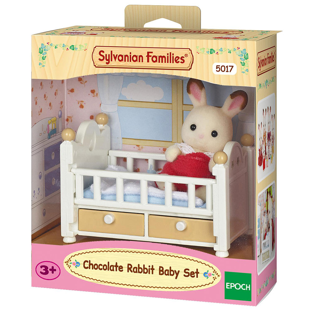 2pc Sylvanian Families Chocolate Rabbit Baby Set w/ Crib Kids Toy 3y+