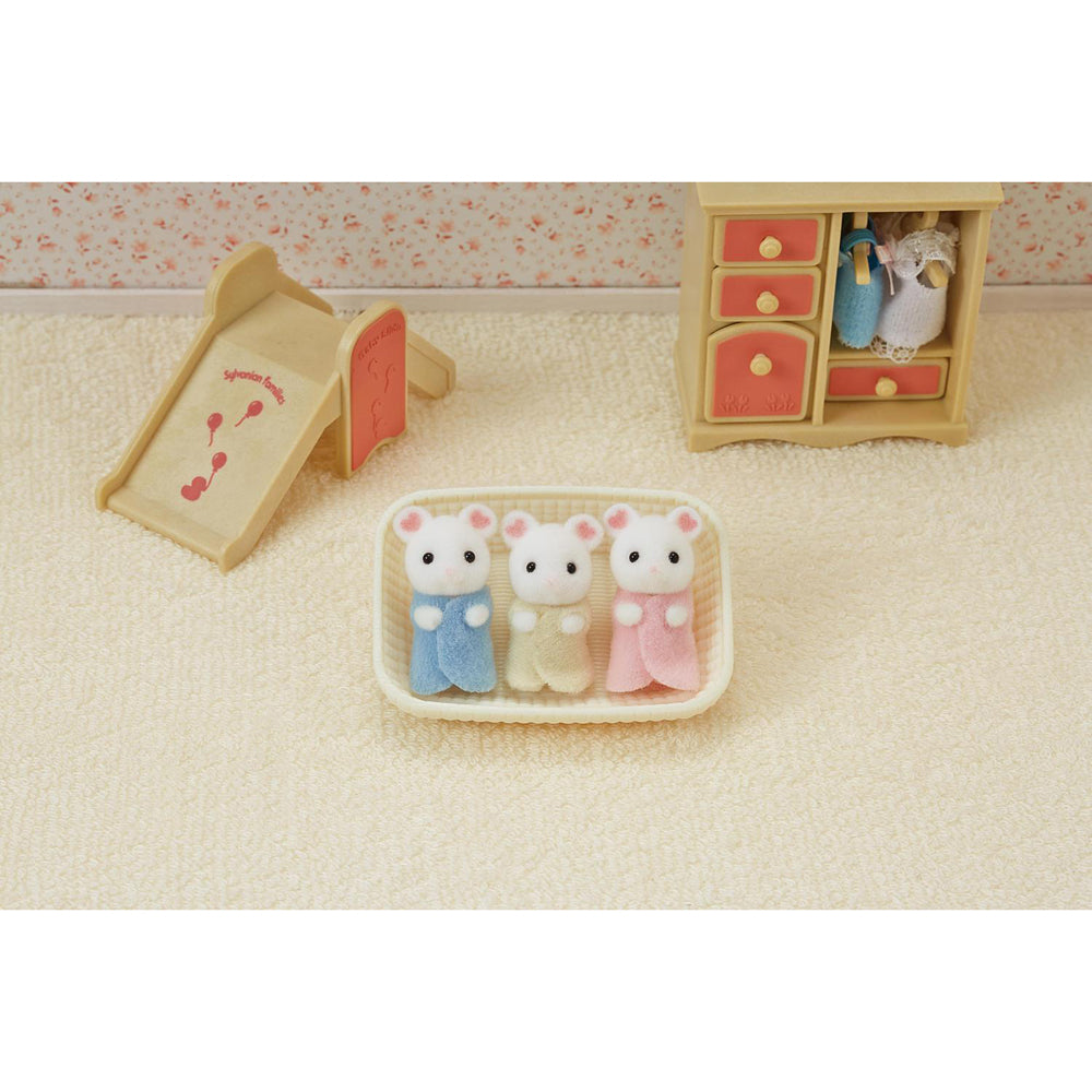 4pc Sylvanian Families Marshmallow Mouse Triplets Kids Miniature Toy 3y+