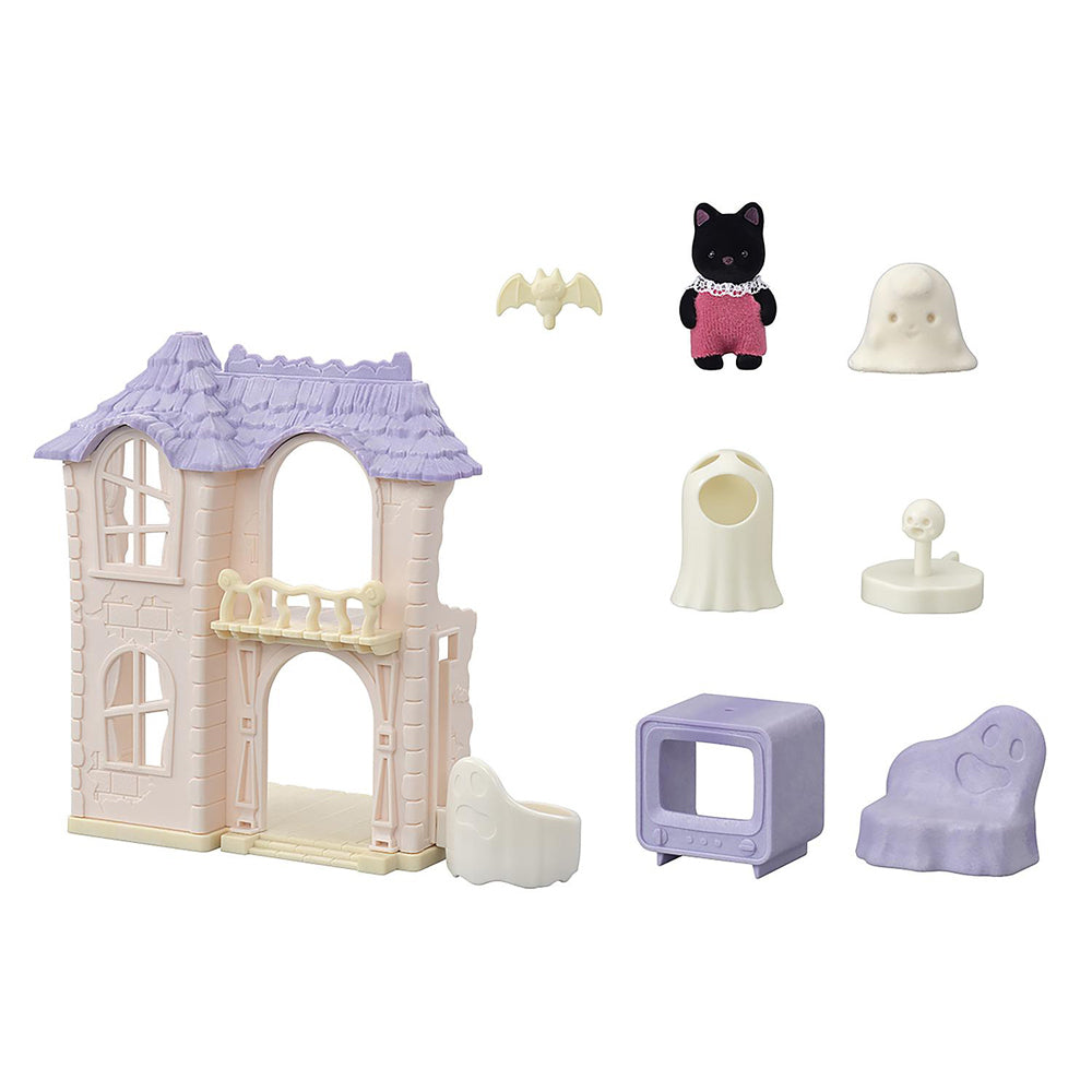 8pc Sylvanian Families Spooky Surprise House Kids Miniature Toy Set 3y+