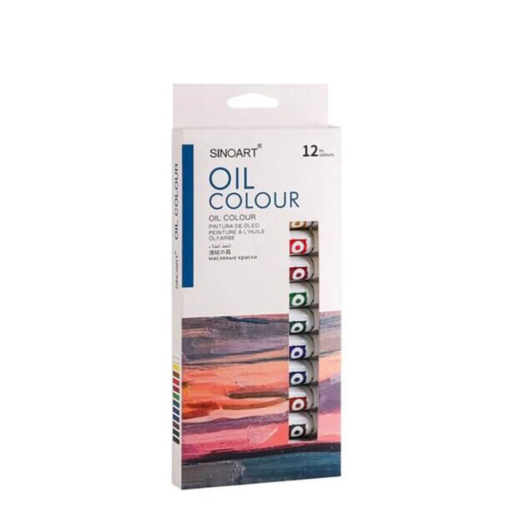 2x 12pc Sinoart Student Bright & Rich Oil Paint Colours Tube Set 12ml Assorted