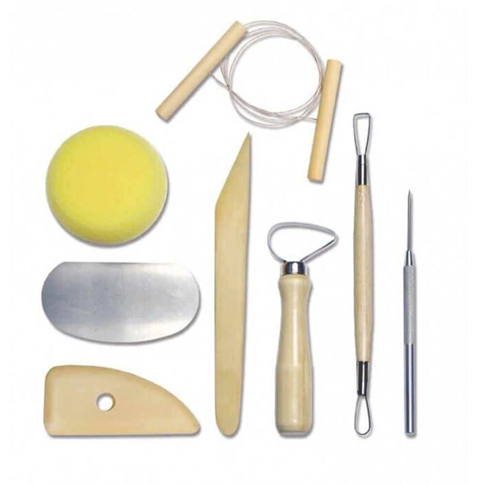 2x 8pc Sinoart Essential Artists Pottery and Ceramics Tools Kit Starter Set