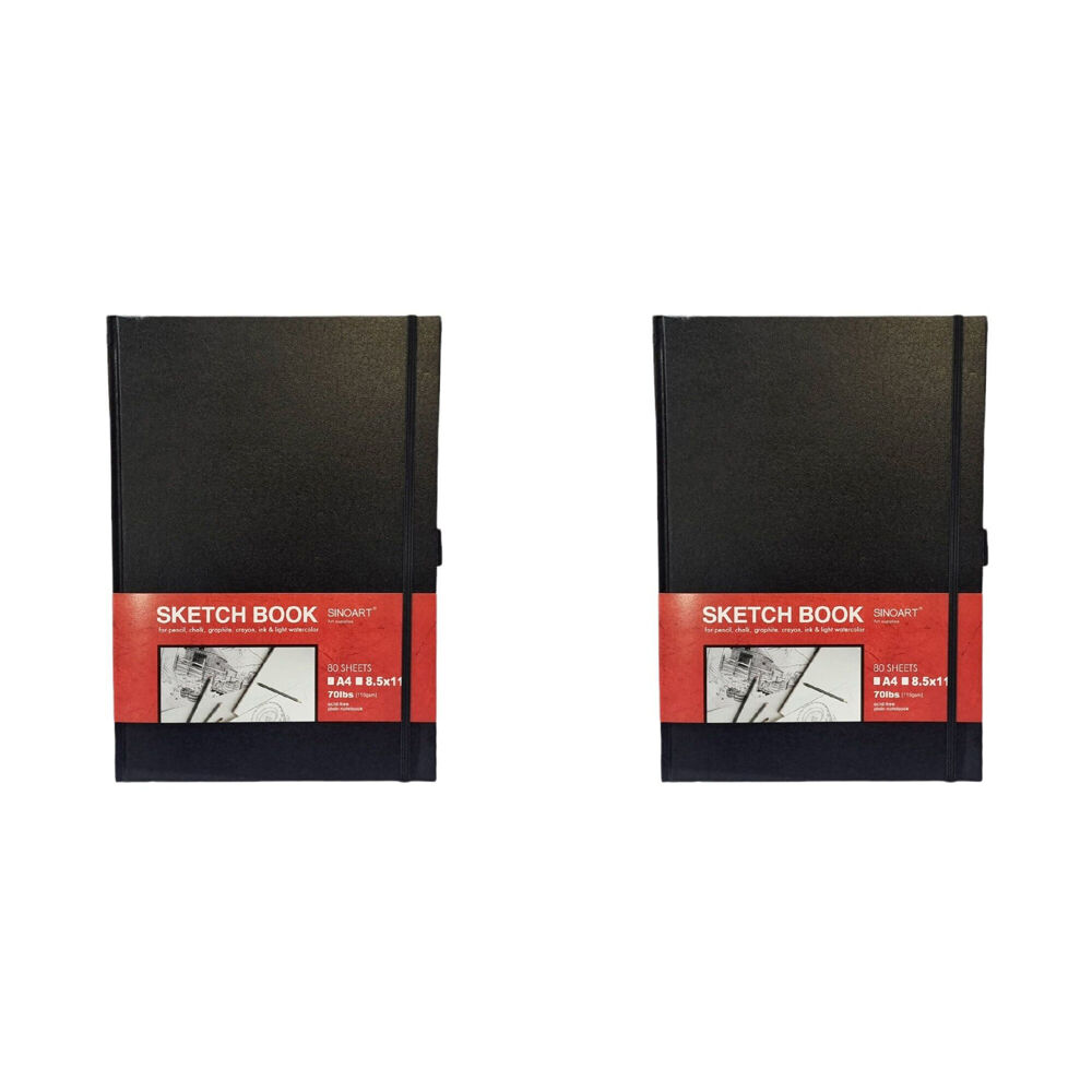 2PK Sinoart Artist 80 Sheet Sketching/Drawing Art Journal 110gsm 8.5x11inch