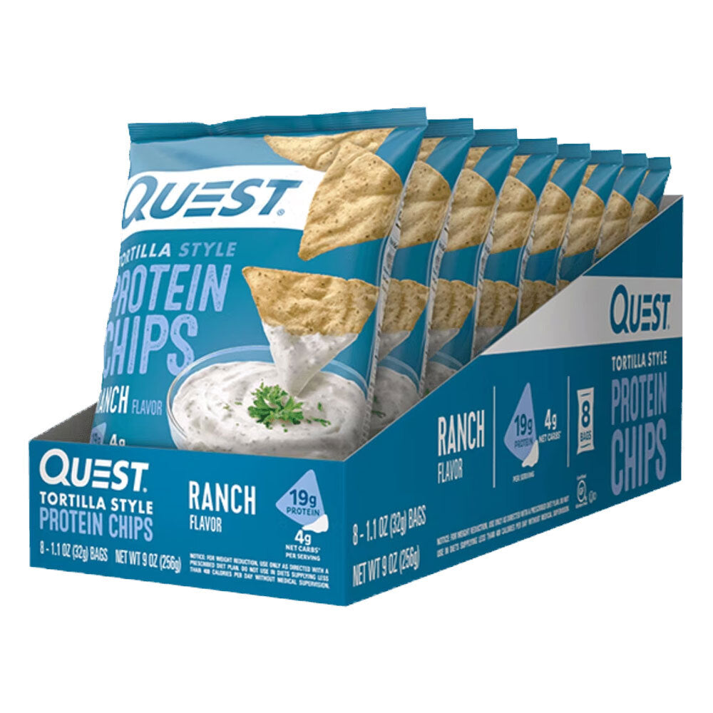 8pc Quest 32g Tortilla Style Protein Chips Ranch