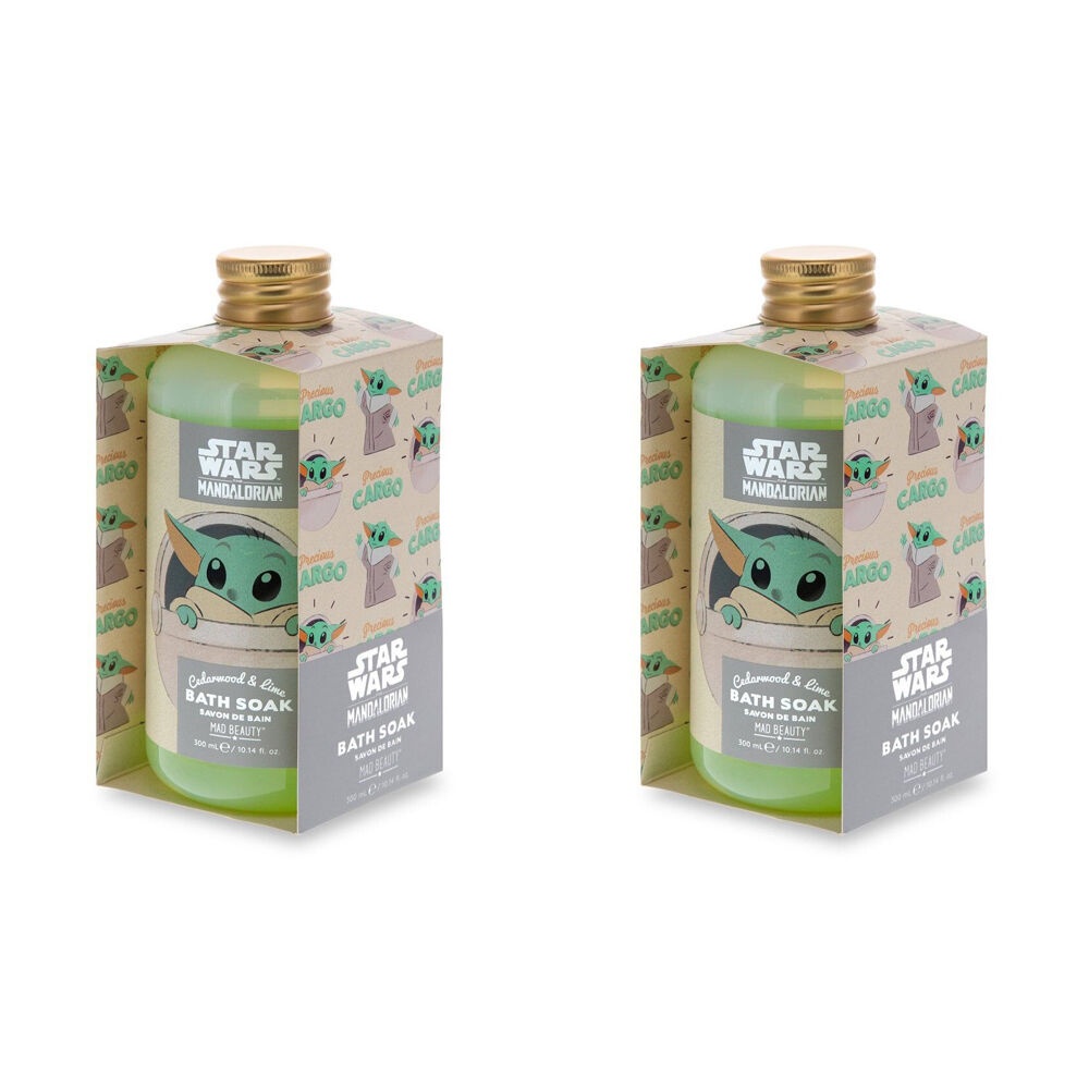 2PK Star Wars Grogu The Child Scented Bath Soak Salts 300ml Cedarwood & Lime