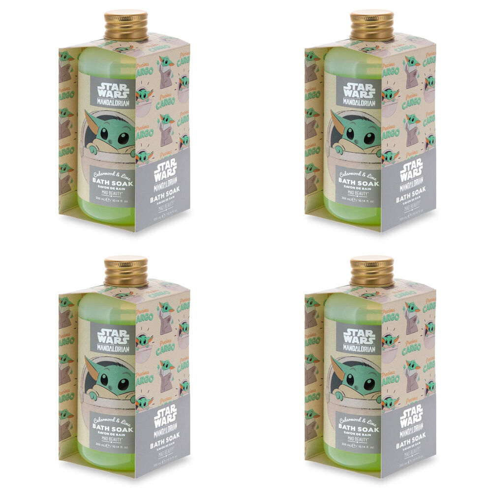 4PK Star Wars Grogu The Child Scented Bath Soak Salts 300ml Cedarwood & Lime