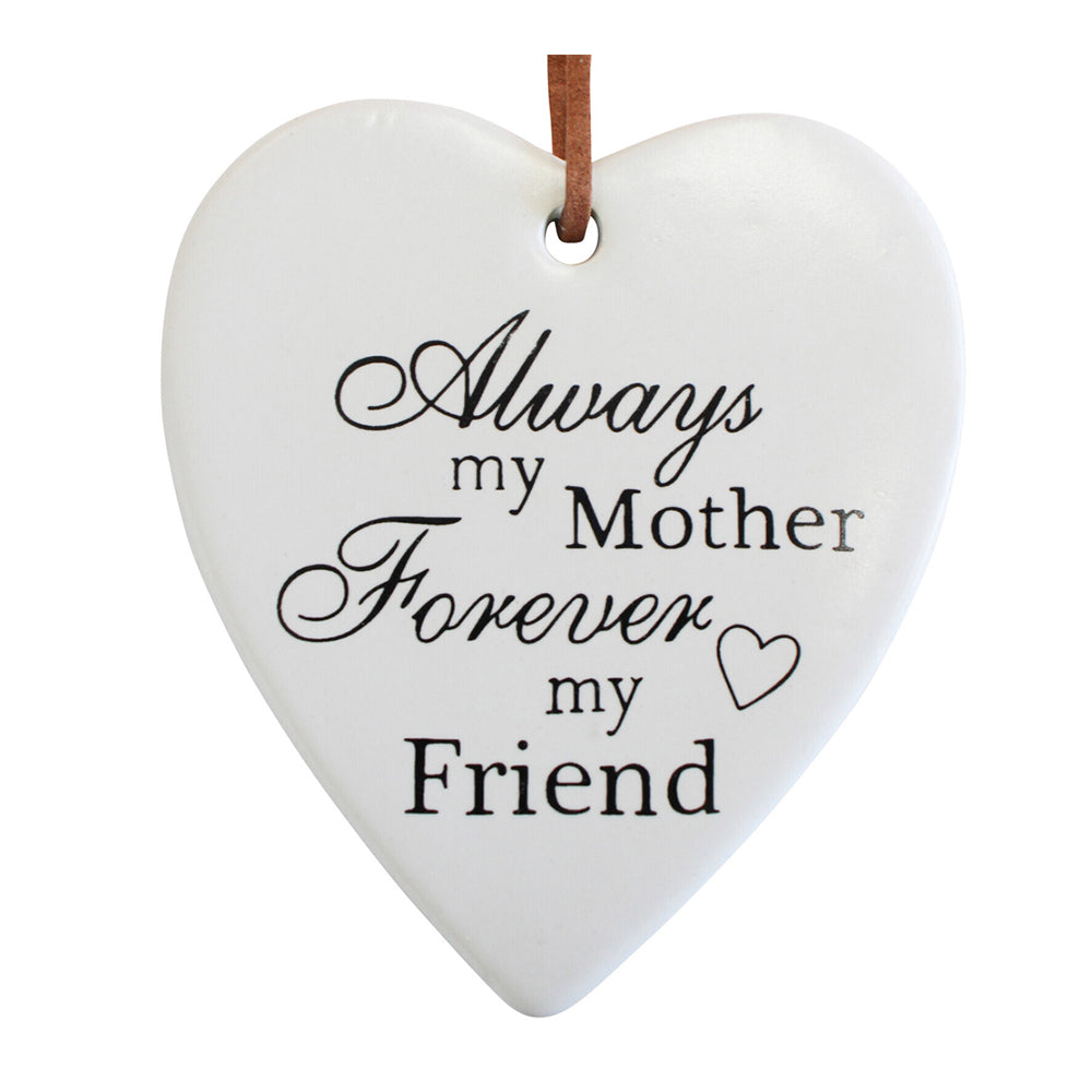 3PK LVD Ceramic Hanging 8x9cm Heart Mother w/ Hanger Ornament Decor
