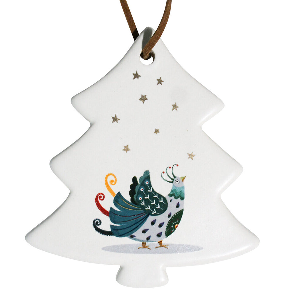12PK LVD Hang Tree Christmas Dove Decorative Sculpture Home/Lounge Decor