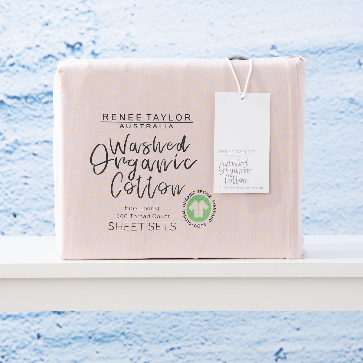 Renee Taylor 300TC 100% Organic Cotton Sheet Sets King Sepia Rose