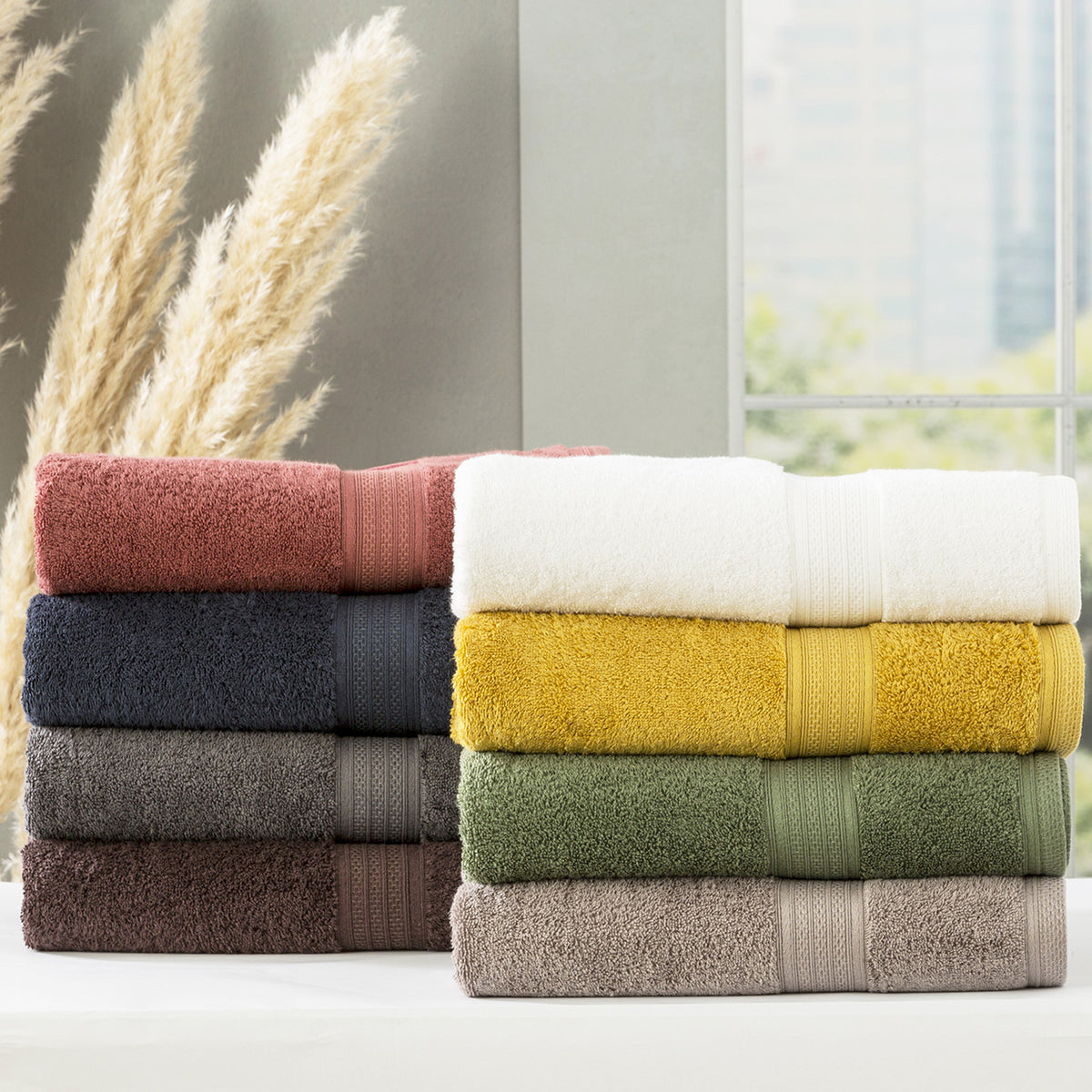 14pc Renee Taylor Stella 650GSM Super Soft Bamboo Cotton Towel Set Cocoa