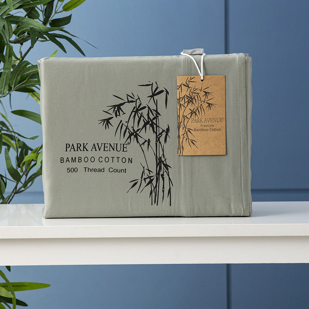 Park Avenue Split King Bed Fitted Sheet Set 500 TC Bamboo Cotton Jade
