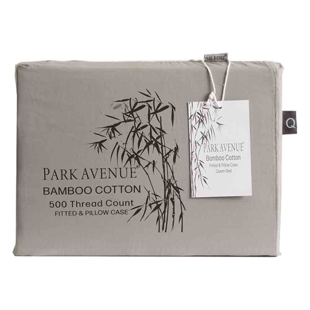 Park Avenue 500 Thread Count Super King Bamboo Cotton Combo Set Charcoal
