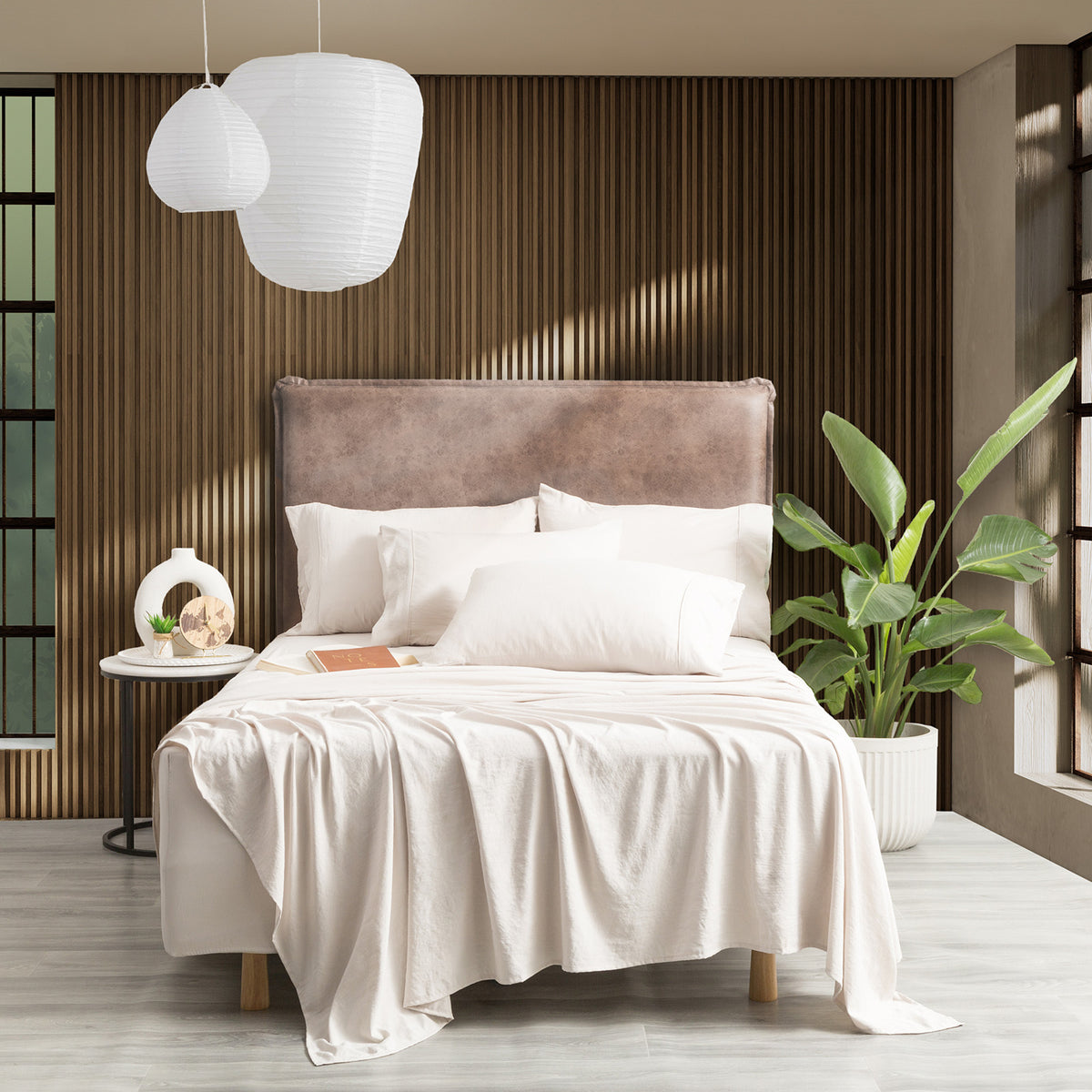 Ddecor Home Ultra Plush King Single Microfiber Sheet Set VNT Washed Sand