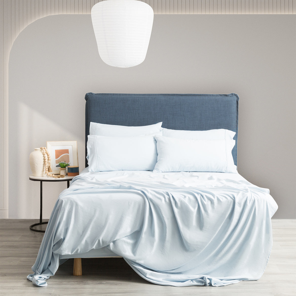 Ddecor Home Ultra Plush King Single Microfiber Sheet Set VNT Washed Blue