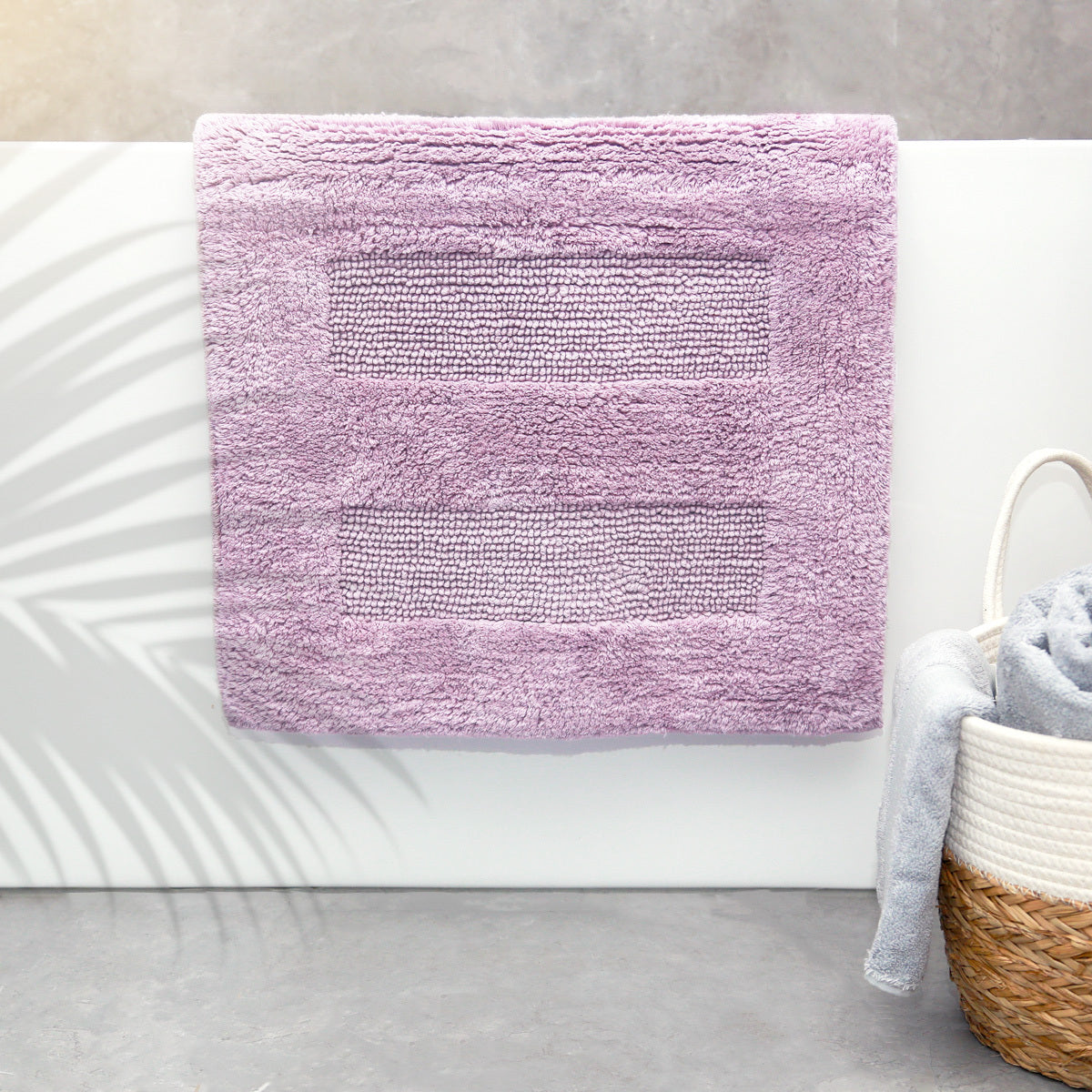 Renee Taylor Retreat 80cm Cotton Bath Mat Reversible Lilac