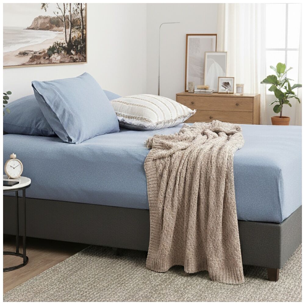 Renee Taylor Comfort T’s Organic Jersey Fitted Pillowcase Ink