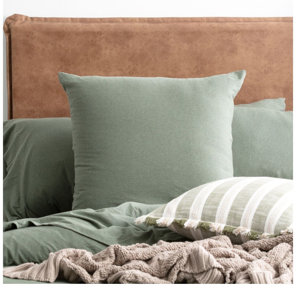 4PK Renee Taylor Comfort T’s Organic Cotton Jersey European Pillowcase Olive