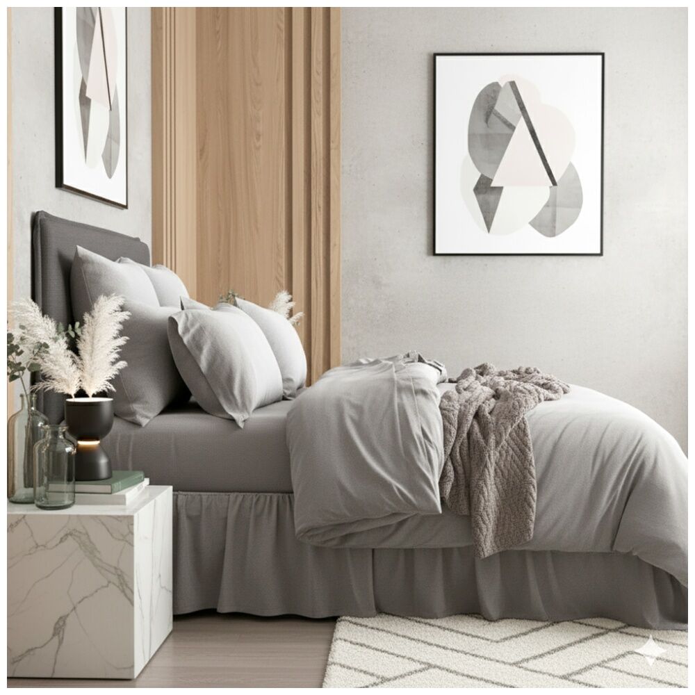 2PK Renee Taylor Comfort T’s Organic Cotton Jersey European Pillowcase Charcoal