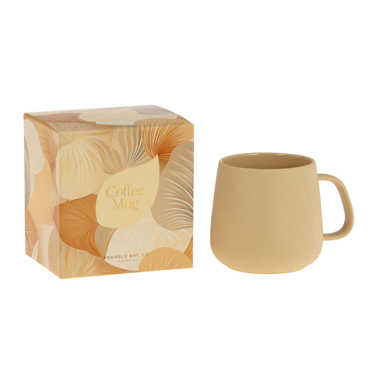 4PK Bramble Bay Summer Blooms Ceramic Everyday Kitchen Coffee Mug Beige