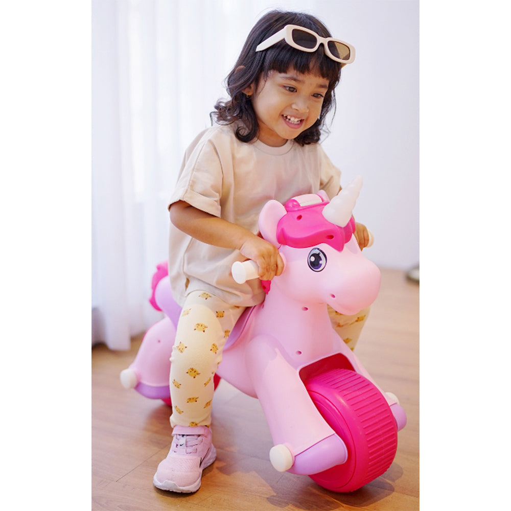 Volta Foot To Floor Balance Unicorn Push Scooter Pink 3+