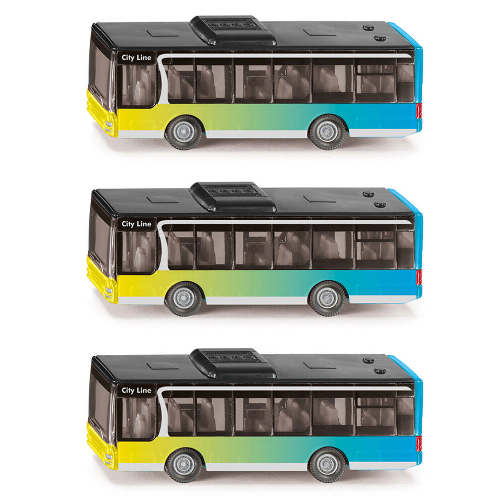 3PK Siku City Bus Vehicle Diecast Kids/Children Play Toy 3y+
