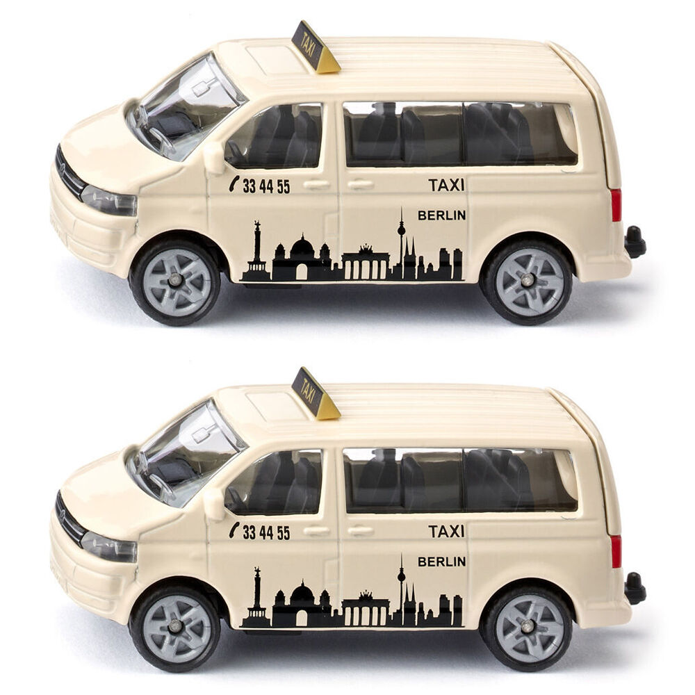 2PK Siku White VW T5 Taxi Van Vehicle Kids/Children Toy 3y+