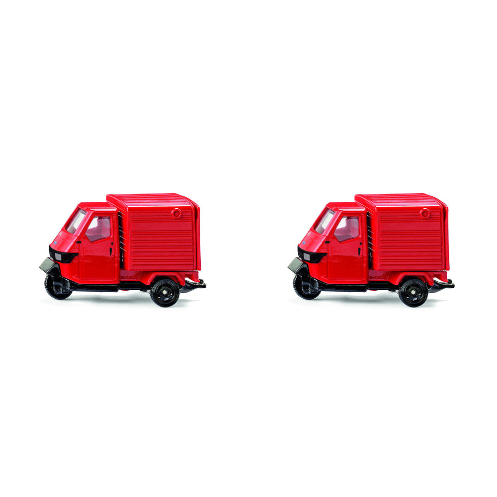 2PK Siku 1583 Ape 50 Piaggio Red Diecast Vehicle 64mm Toy 3y+