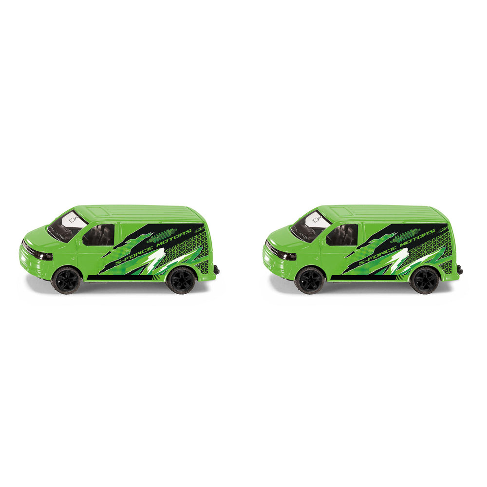 2PK Siku Volkswagen Transporter Green Diecast Metal Toy Car 3y+