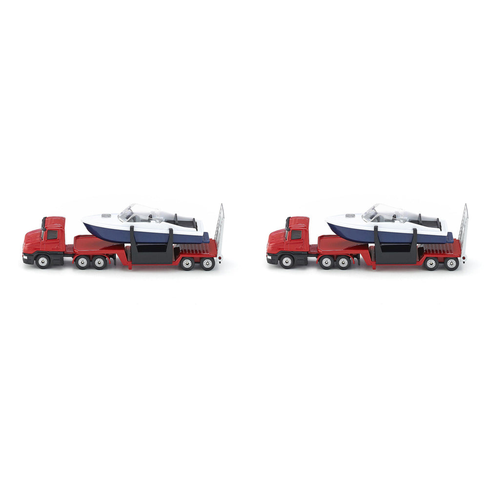 2PK Siku 1613 Low Loader Truck w/ Boat Diecast 158mm Toy 3y+