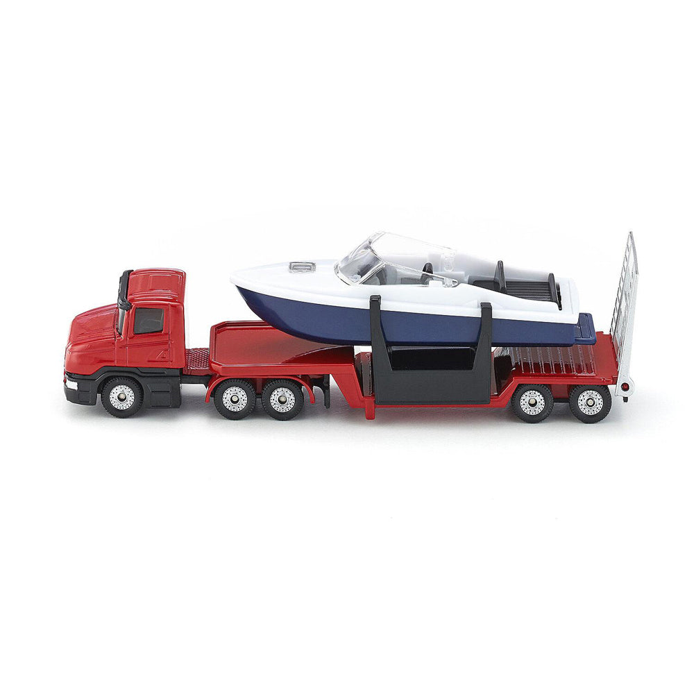 2PK Siku 1613 Low Loader Truck w/ Boat Diecast 158mm Toy 3y+