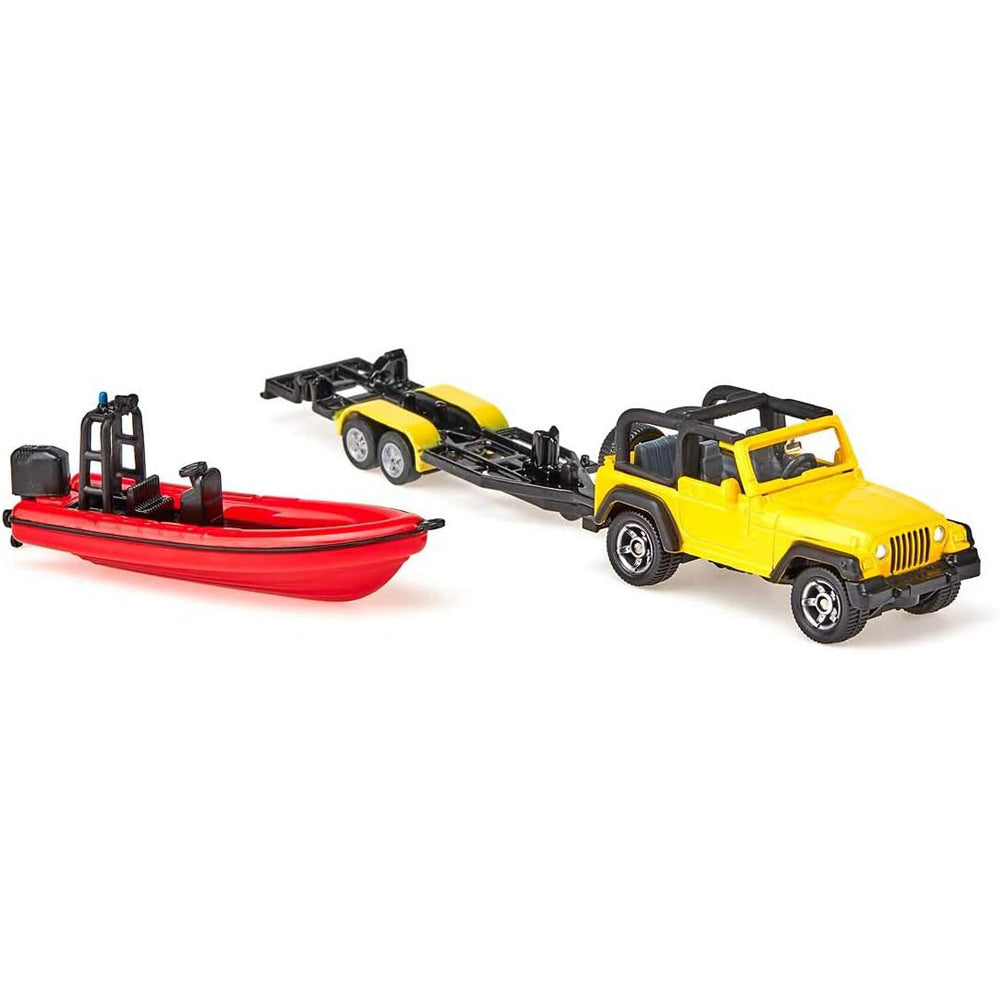 2PK Siku Diecast Jeep w/ Boat Kids 167mm Vehicle Toy 3y+