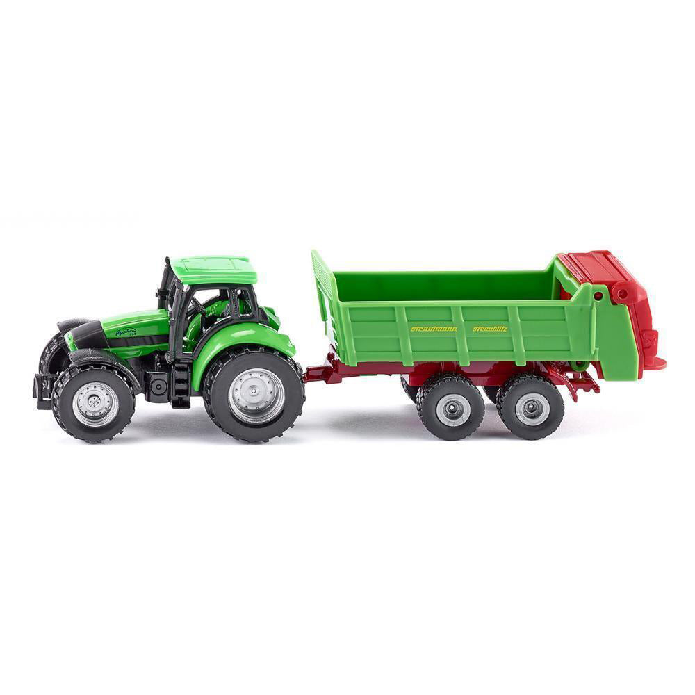 2PK Siku 1673 Tractor w/ Universal Manure Spreader 165mm Kids Toy 3y+