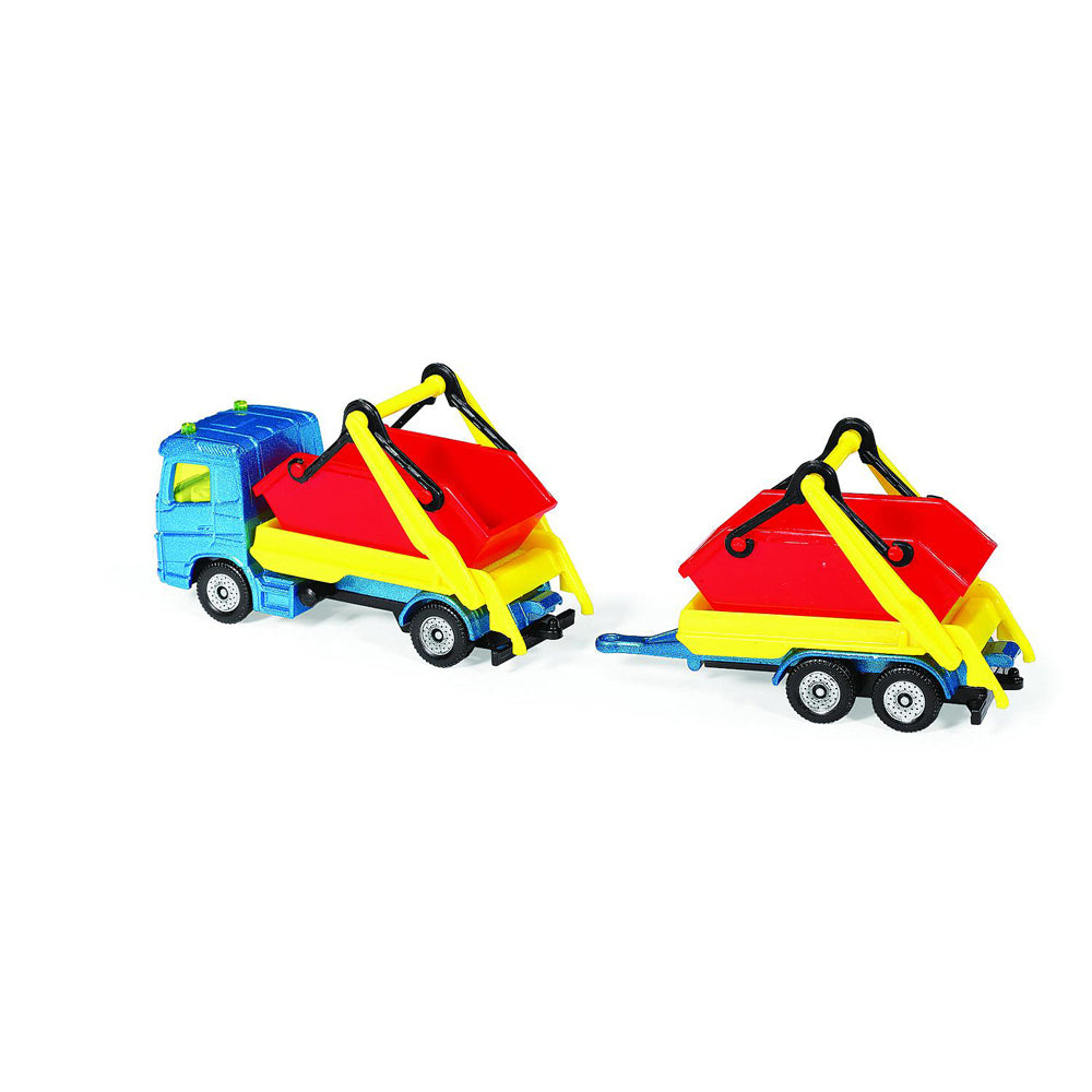 2PK Siku 1695 Diecast Truck w/ Skip & Trailer Kids 152mm Toy 3y+