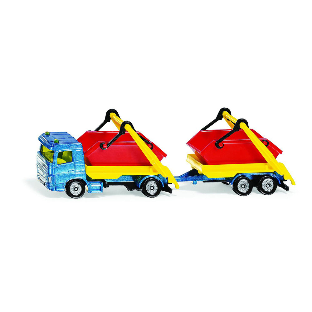 2PK Siku 1695 Diecast Truck w/ Skip & Trailer Kids 152mm Toy 3y+