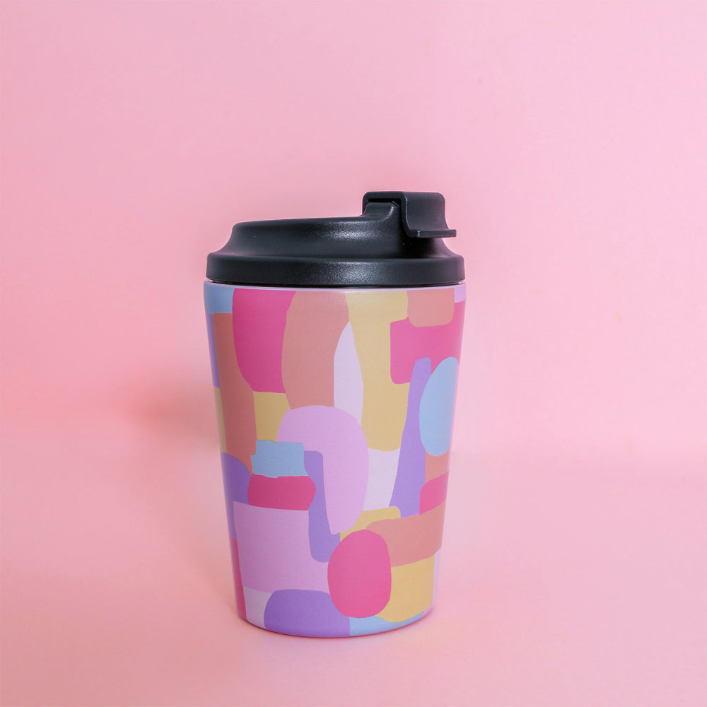 2PK Splosh Sip By Splosh Abstract S/Steel Coffee Cup 380ml