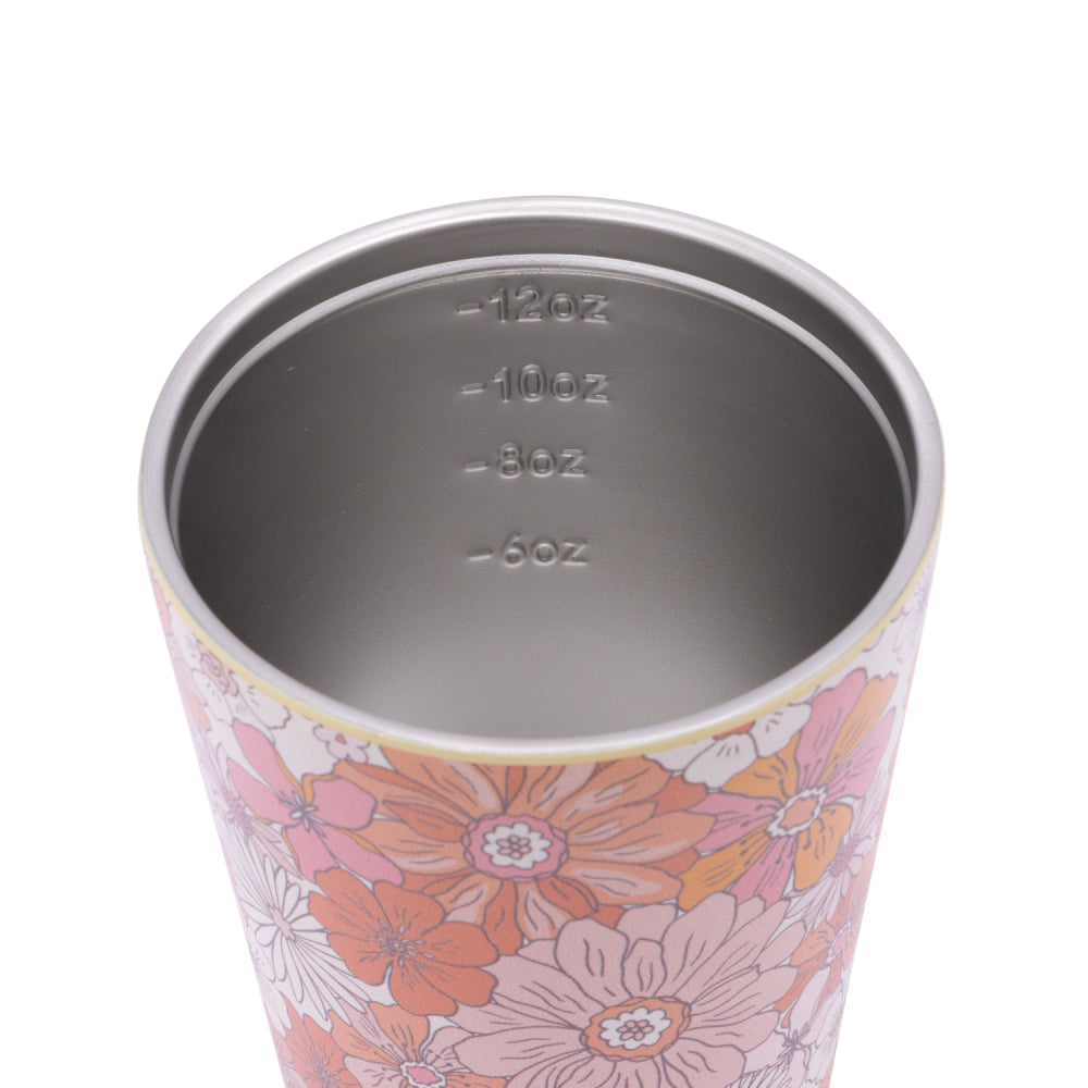 2PK Splosh Sip By Splosh Floral S/Steel Coffee Cup 380ml