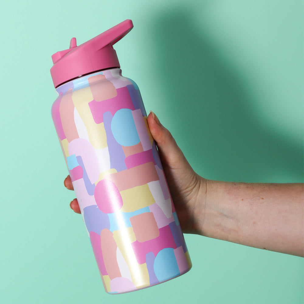 2PK Splosh Sip By Splosh Abstract S/Steel Water Bottle 950ml