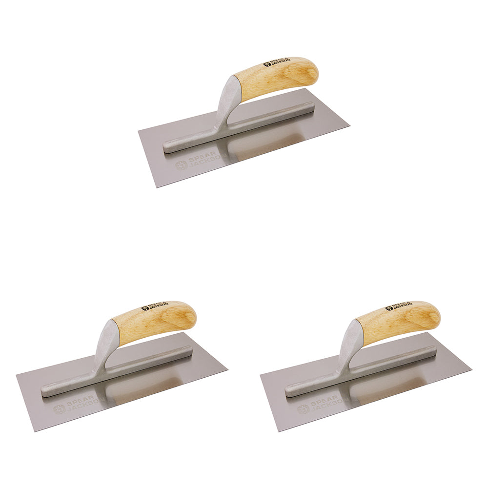 3PK Spear & Jackson C/Steel Plastering Float Timber Handle 280mm