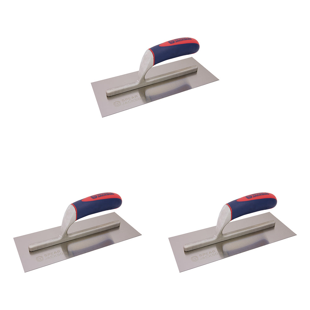 3PK Spear & Jackson C/Steel Plastering Float Soft Grip Handle 280mm