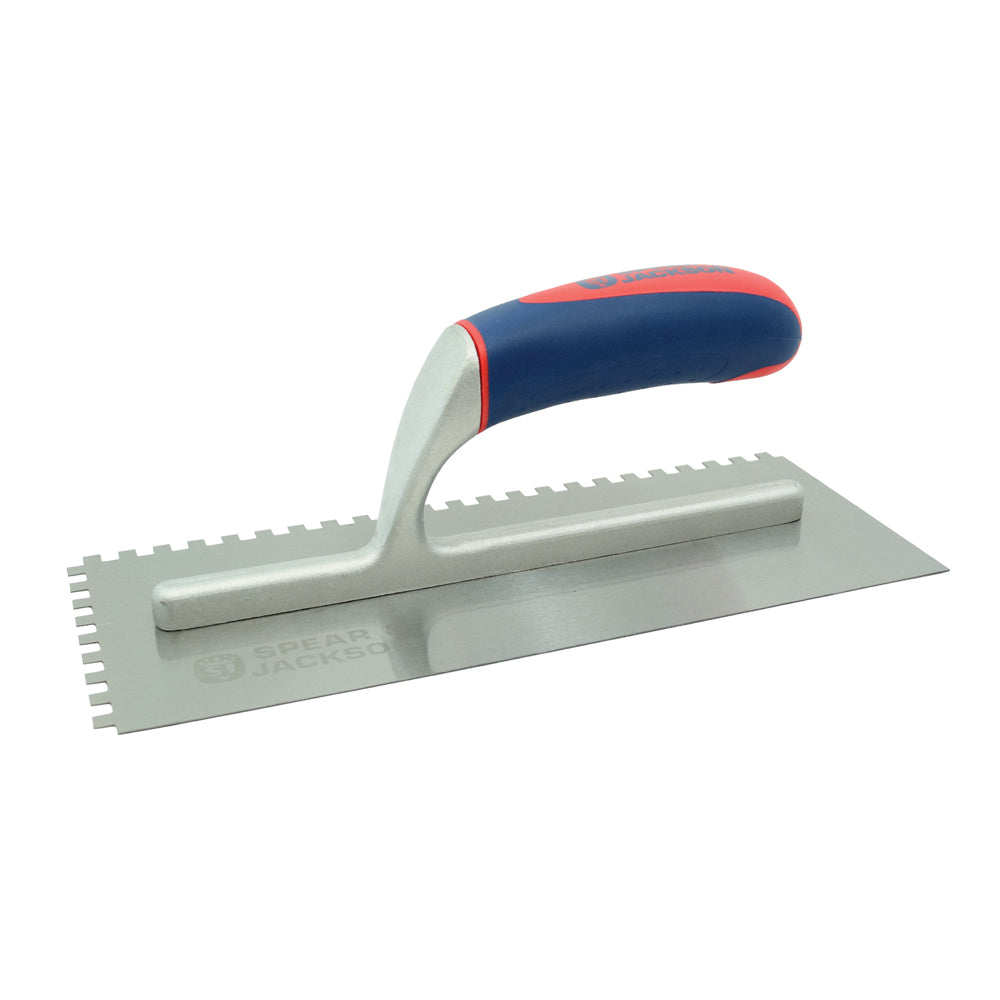3PK Spear & Jackson 12mm Notched Float C/Steel Soft Grip Handle 280mm