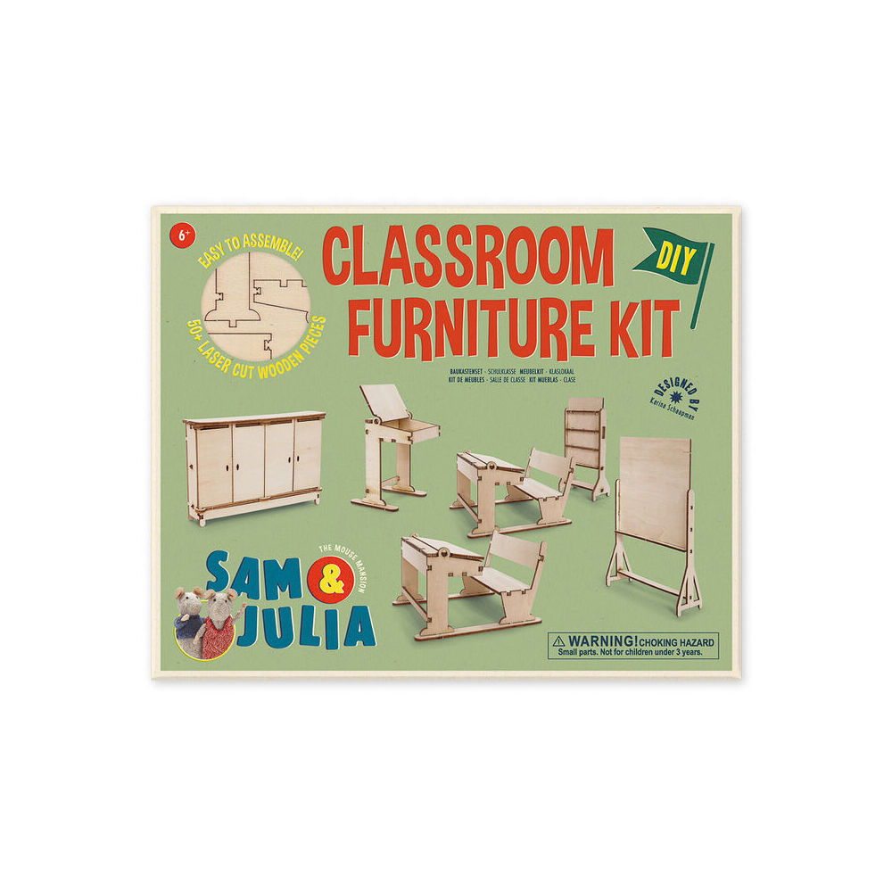 Sam & Julia Wooden Classroom Furniture Kit Kids DIY Toy 4y+