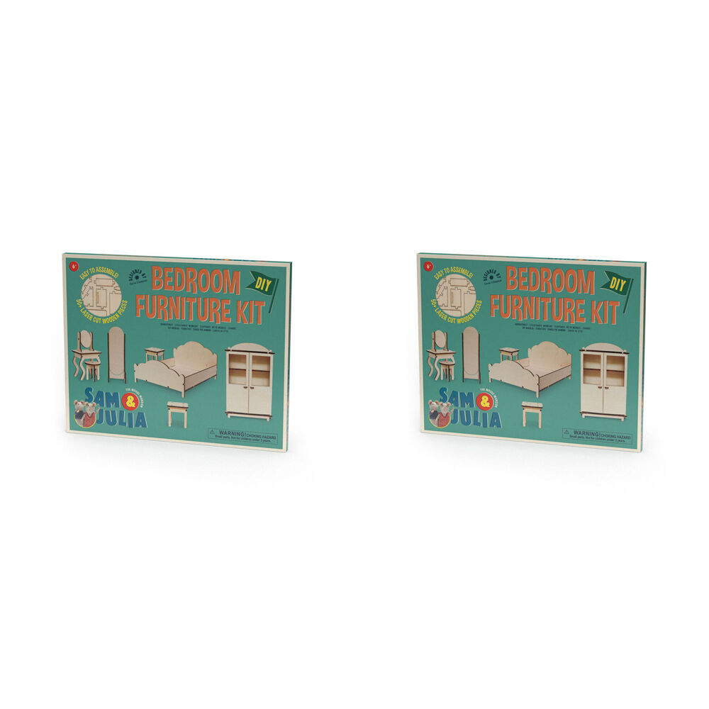 2PK Sam & Julia Furniture Kit Master Bedroom Nursery Pre-Cut Wooden Toy 6y+