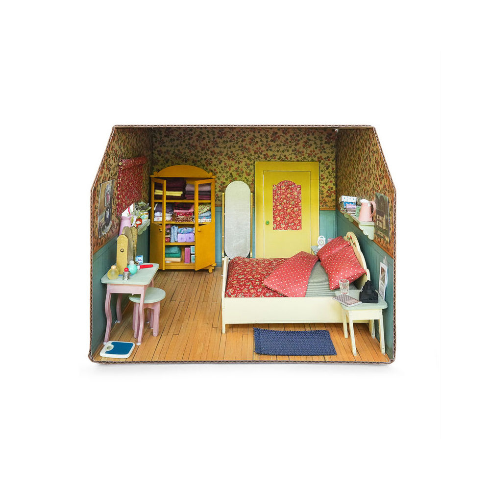 2PK Sam & Julia Cardboard Room Master Bed Miniature Toy 6y+