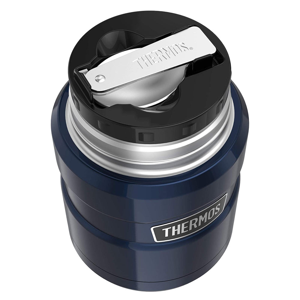 Thermos 470ml Stainless King Vacuum Insulated Food Jar w/ Spoon Midnight Blue