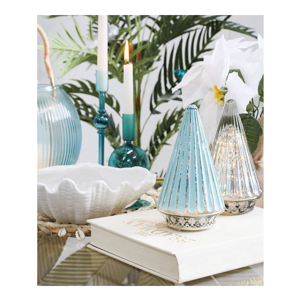2PK LVD Glass Elle 19cm Taper Stick Candle Holder - Whimsy